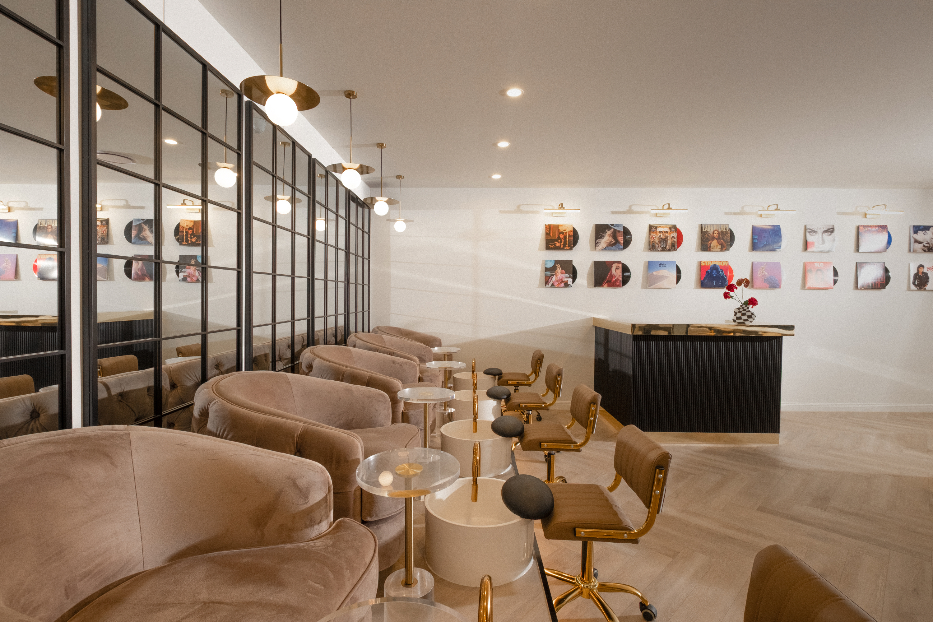 Luxury nail stations at Brisbane Beauty Bar
